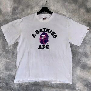 “A Bathing Ape” White Graphic T-Shirt